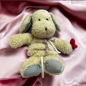 Vtg Carters Prestige Tan Puppy Dog Pull Down Musical Crib Toy Brahms Lullaby